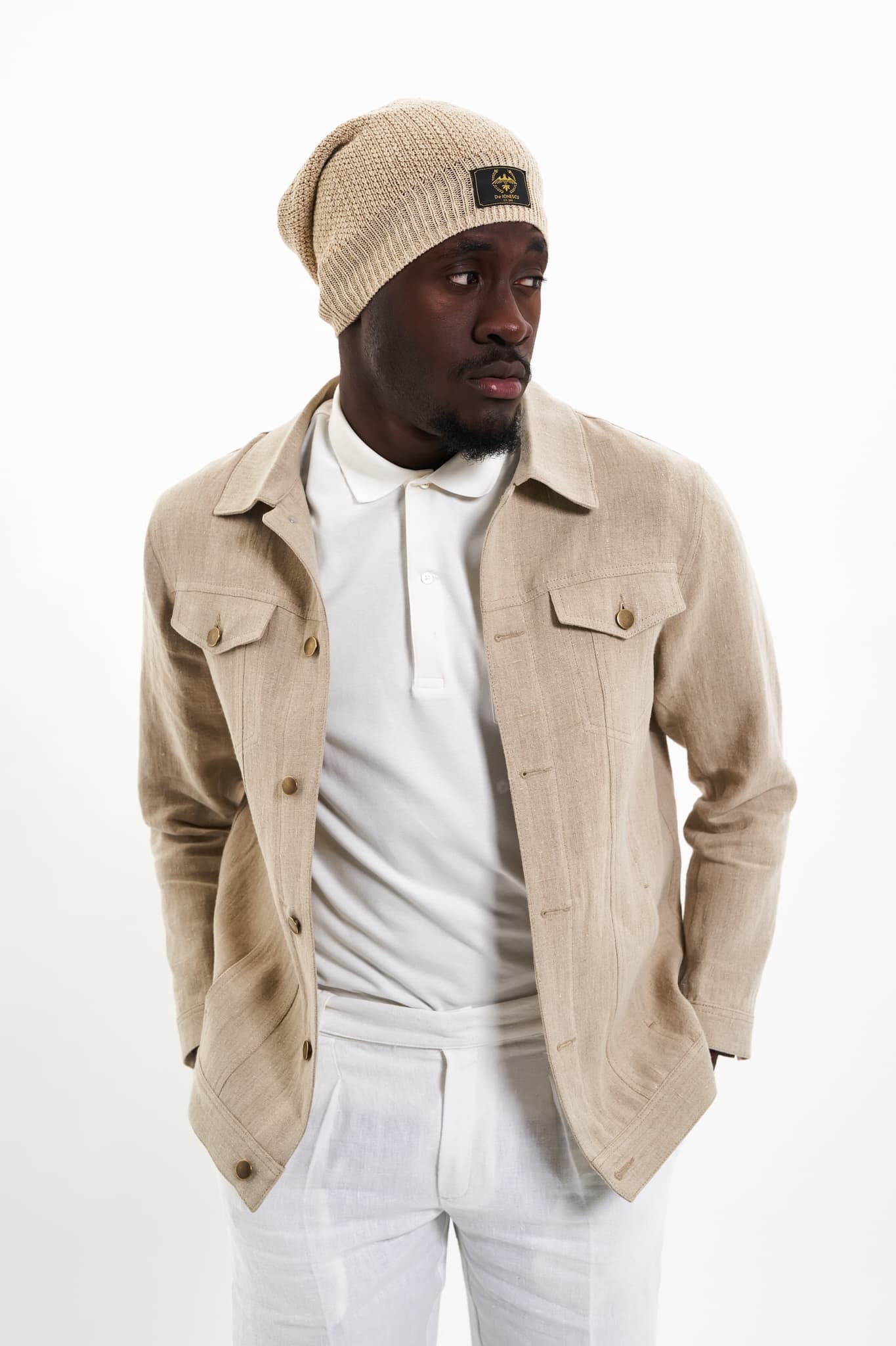 100 Hemp Jacket Men's Jacket Denim Style Beige Etsy