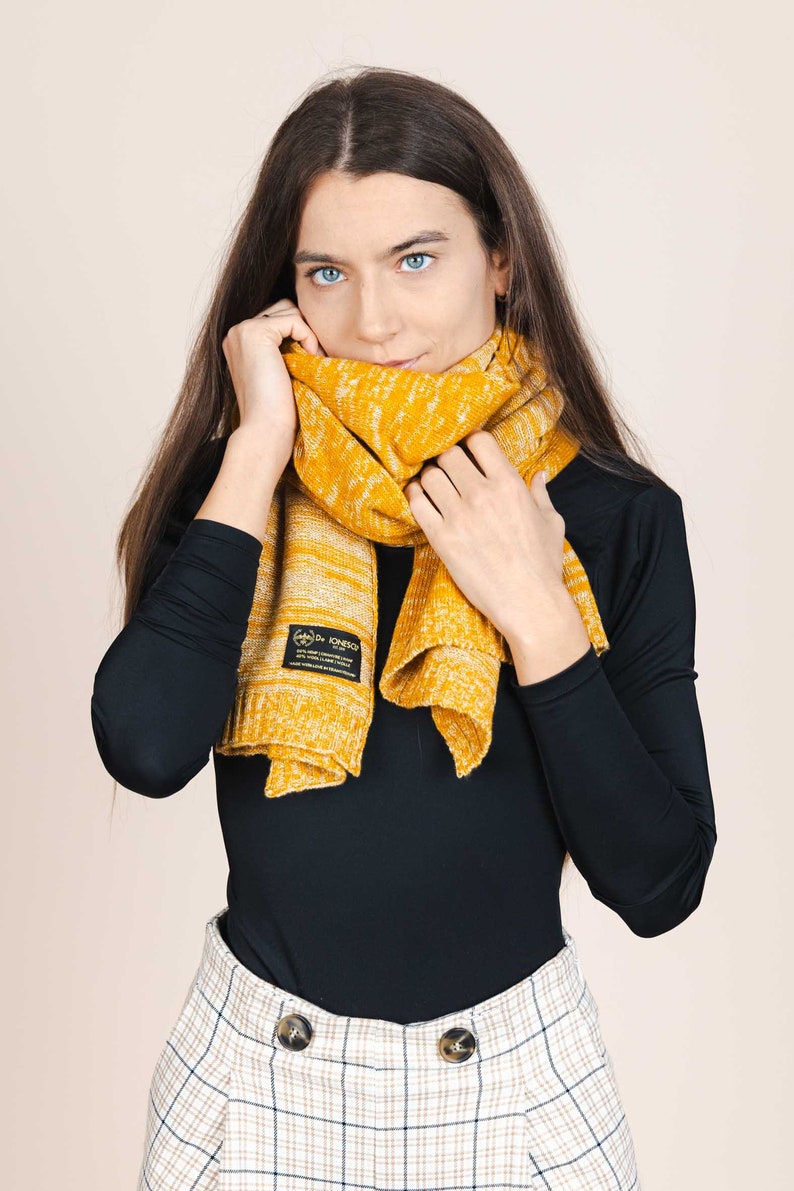 The Hemp & Wool Scarf - Mustard