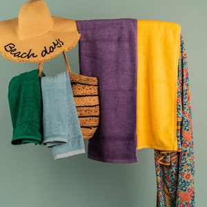 Linen Bathroom Towels Set, Beach Towels, SPA Sauna Towel, European Linen, Flax towel, Turkish Cotton, Waffle, Travelling, Organic Blue image 9