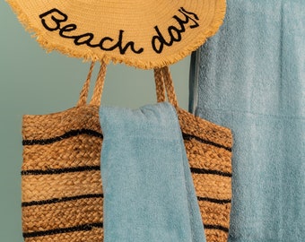 Linen Bathroom Towels Set, Beach Towels, SPA Sauna Towel, European Linen, Flax towel, Turkish Cotton, Waffle, Travelling, Organic - Blue