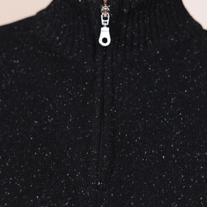 Men's Wool Sweater Starry Night, Knitted Warm Pullover, European Wool, Half Zip Jumper, Made in Europe image 6