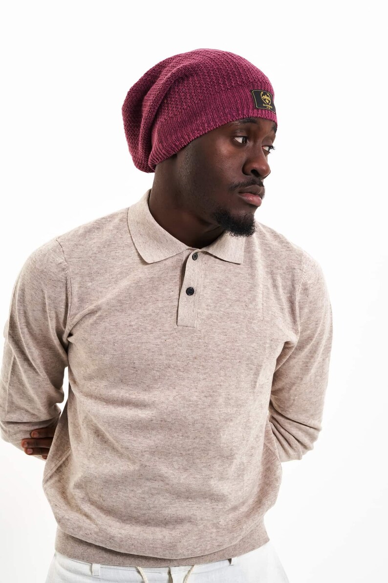 Beige Vegan Hat Plastic free Sustainable Made in Romania Headwear Black Burgundy Slouchy Hemp Beanie Rainbow Organic Cap Mustard
