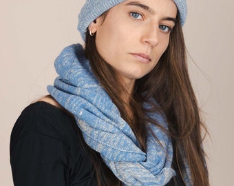 The Hemp Wool Bobble Beanie - Sky Blue, Natural Fibers, Winter Hat, Warm, Breathable, Soft, Organic, Unisex, Outdoor Beanie, European Hemp