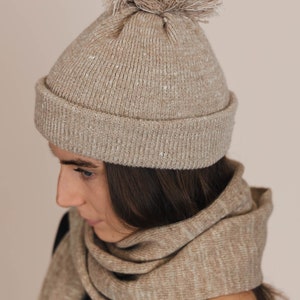 The Hemp Wool Bobble Beanie - Beige