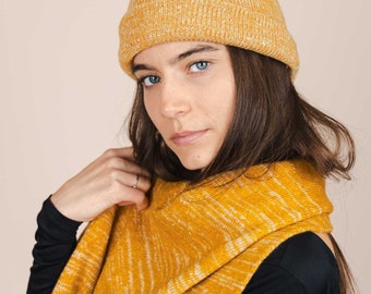 The Hemp Wool Bobble Beanie - Mustard, Natural Fibers, Winter Hat, Warm, Breathable, Soft, Organic, Unisex, Outdoor Beanie, European Hemp