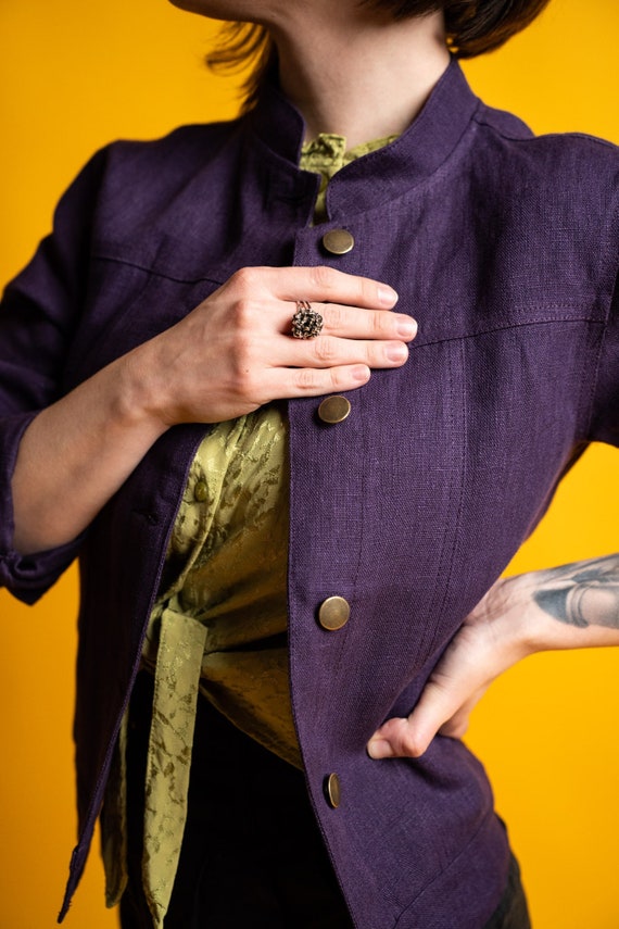 Purple Women's Denim Jackets - Clothing