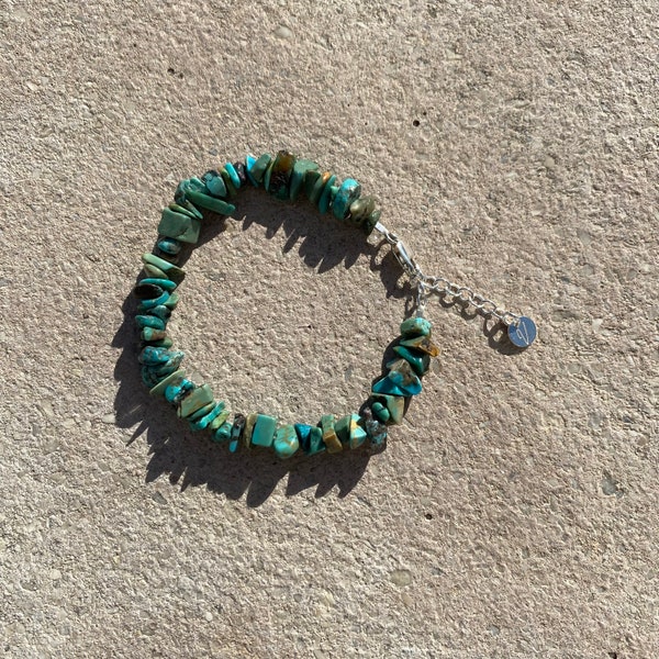 Bracelet turquoise naturelle et argent 925