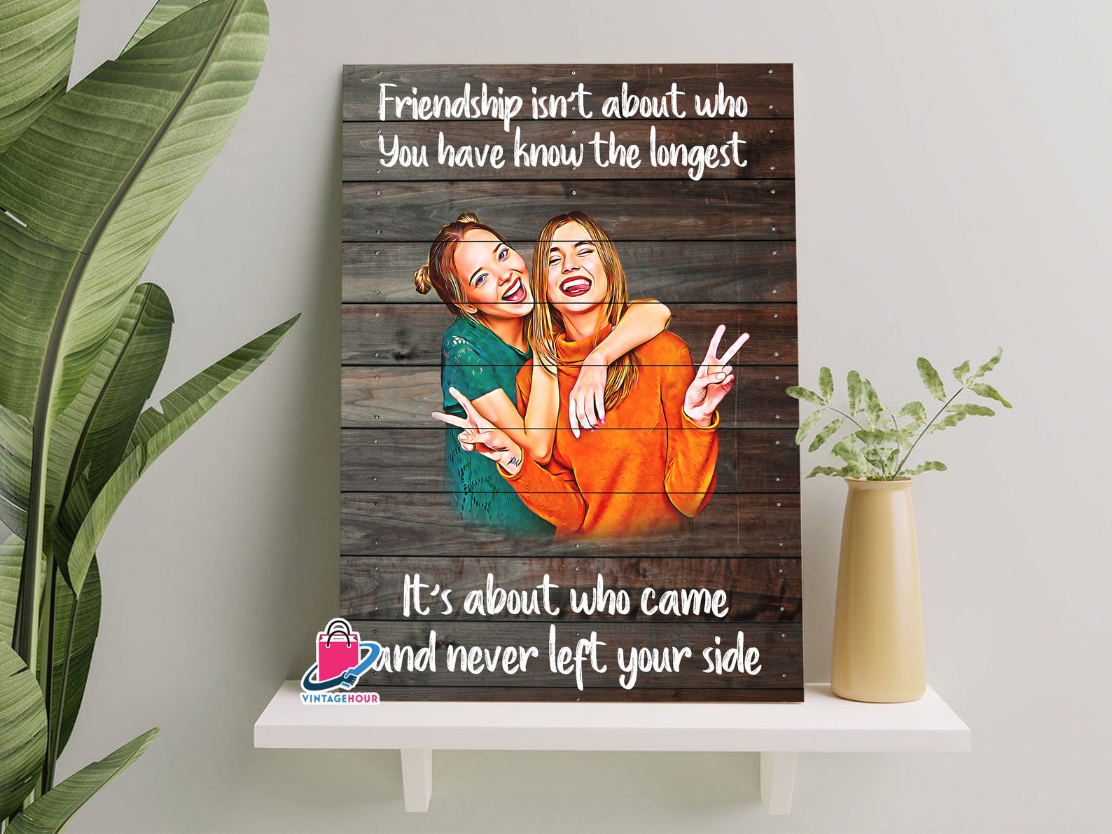 Customized Friendship Canvas Wall Art Personalized Bestie Etsy