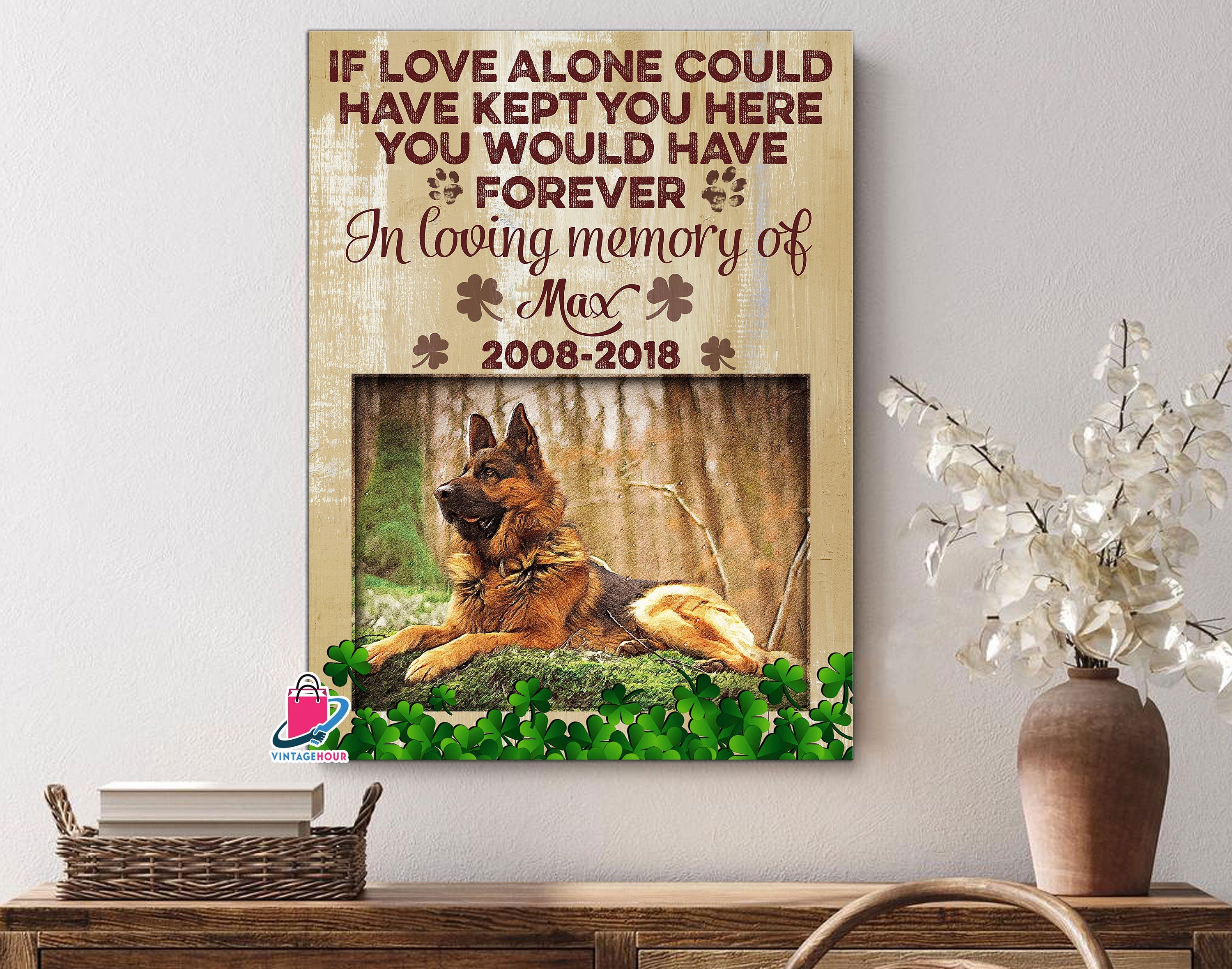 In Loving Memory of Dog Memorial Personalized Canvas Wall Art Etsy