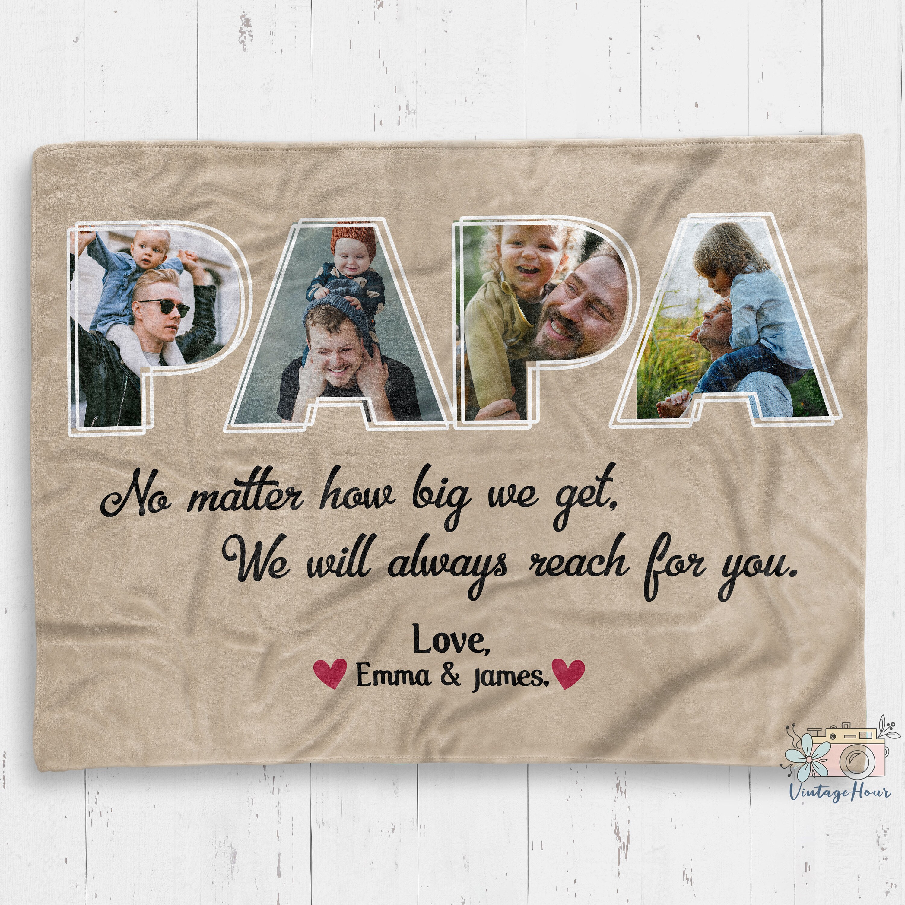Personalized Dad Baby Blanket Custom Photo Blanket Christmas Etsy