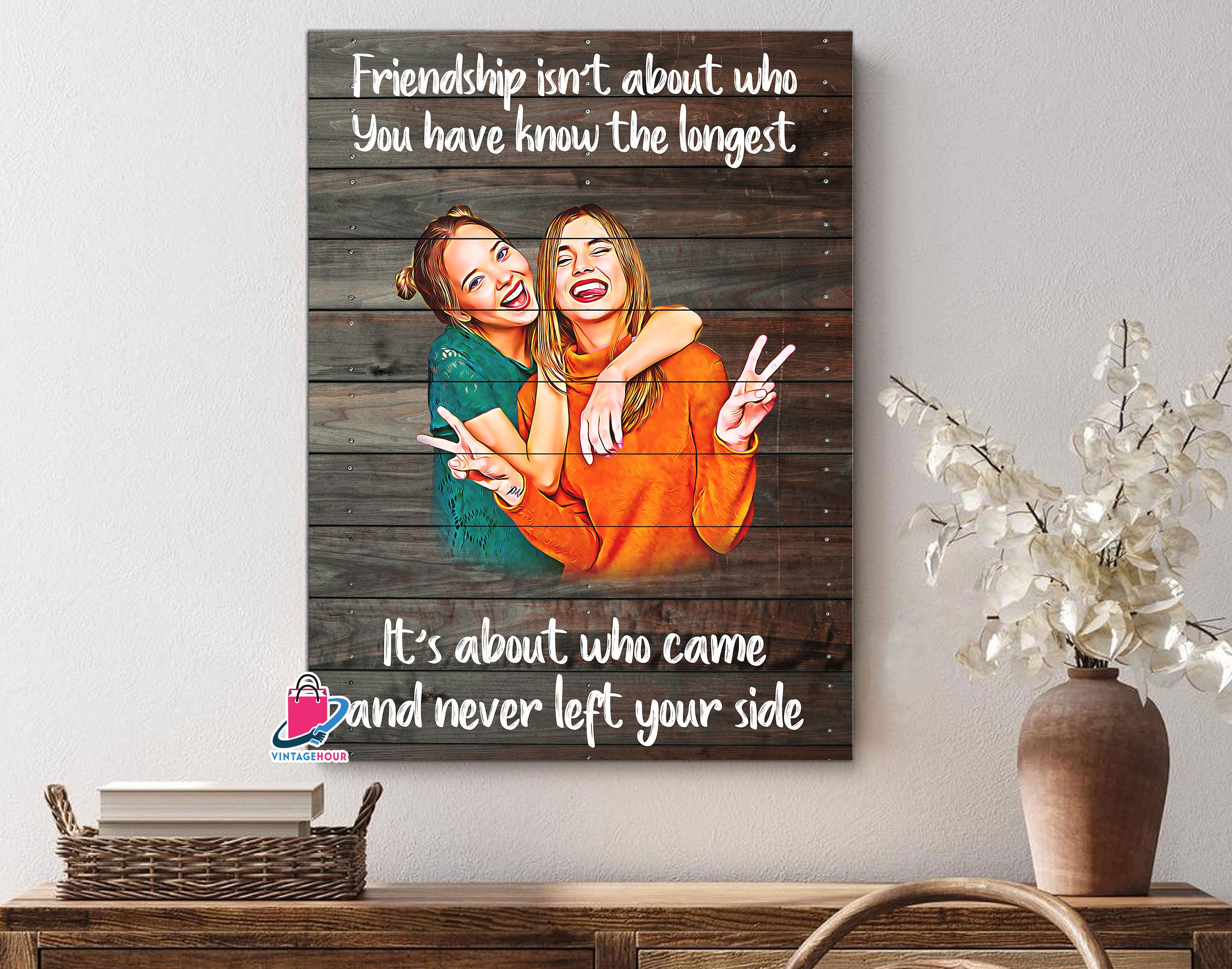 Customized Friendship Canvas Wall Art Personalized Bestie Etsy