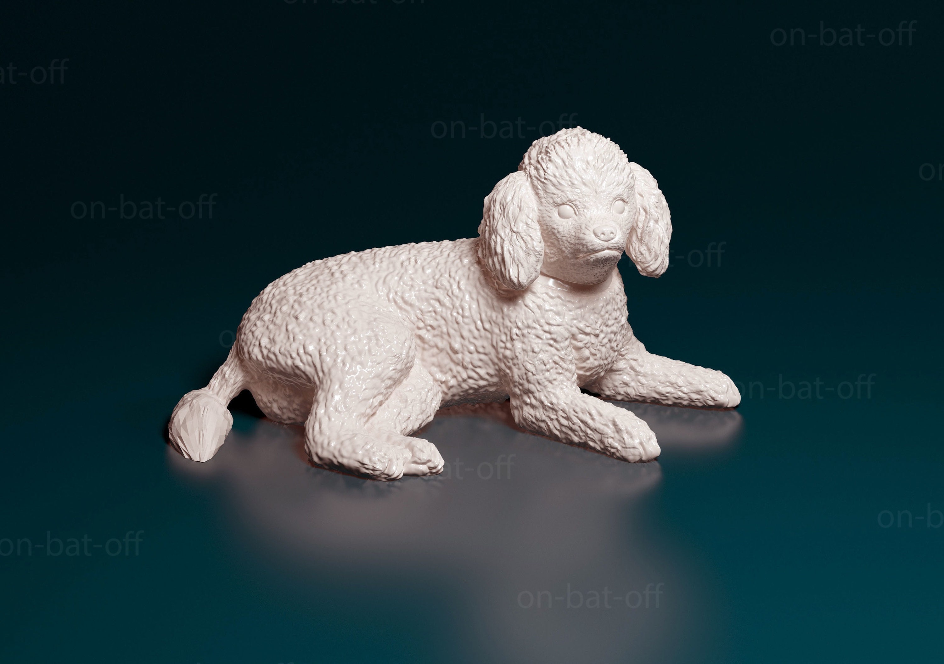 3D Printed Toy Poodle Dog Statue Readytopaint Unpainted Etsy