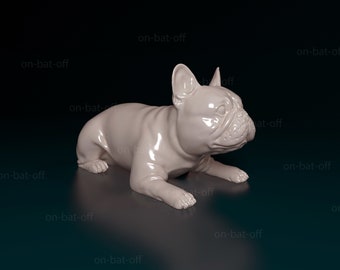 3D Printed French Bulldog Dog Statue - Ready-to-paint unpainted printing or painting service by us