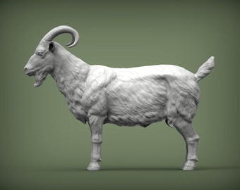 Staande geitenfiguur, 3D-geprint boerderijdierbeeldje, cadeau voor geitenliefhebbers