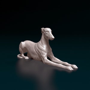 Greyhound Dog Sculpture 3D Printed Figure for Shelf Display or Pet Tribute