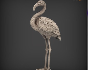 Standing Flamingo Figurine | 3D Printed Tropical Bird Sculpture | Bird Lover Gift