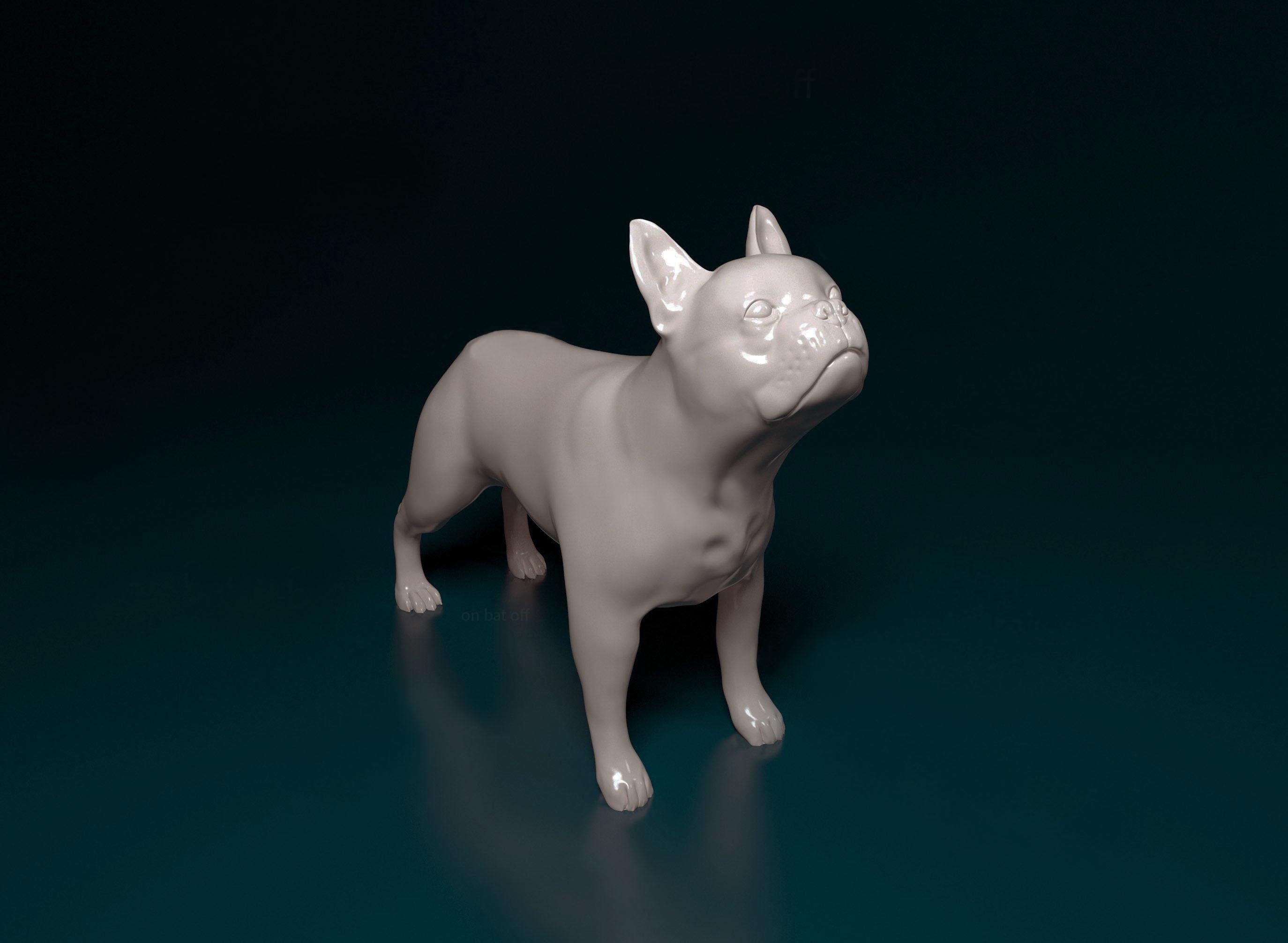 3D Printed Boston Terrier - Cute Dog Figurine, Handmade Pet Sculpture, Small Home Decor Gift