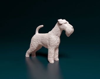 3D Printed Welsh Terrier Dog Statue - Ready-to-paint unpainted printing or painting service by us