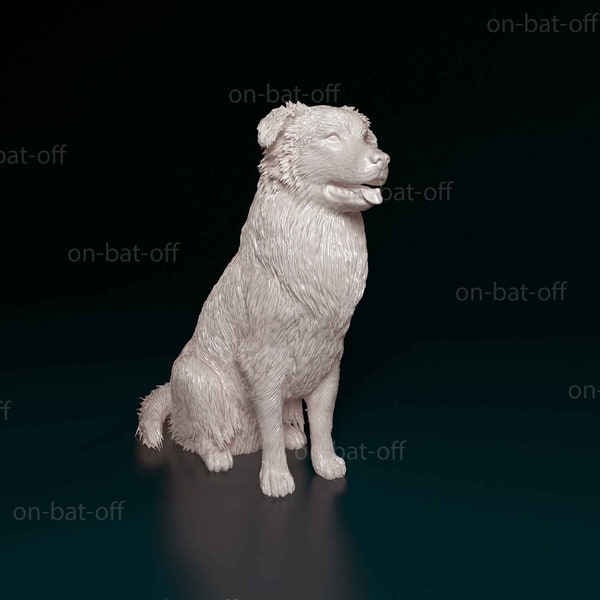 3D Printed Australian Shepherd Dog  Statue - Ready-to-paint unpainted printing or painting service by us