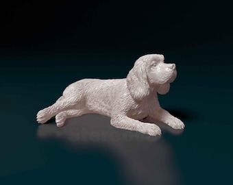English Cocker Spaniel 3D Printed Dog Figurine for Memorial or Shelf Decor