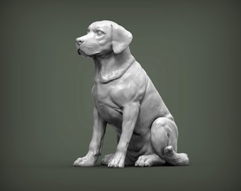 Sitting Labrador Retriever Figurine, 3D Printed Dog Statue, Pet Memorial Gift
