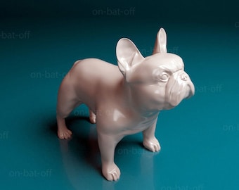 French Bulldog 3D Printed Figurine | Frenchie Dog Statue | Dog Lover Gift | Pet Memorial Decor | Custom Puppy Desktop Sculpture