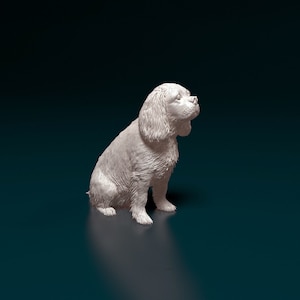3D Printed Cavalier King Charles Spaniel – Dog Statue, Miniature Figurine, Pet Memorial Gift, Home Decor