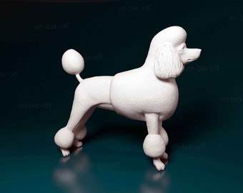 3D Printed Lion-haired Poodle Dog Statue