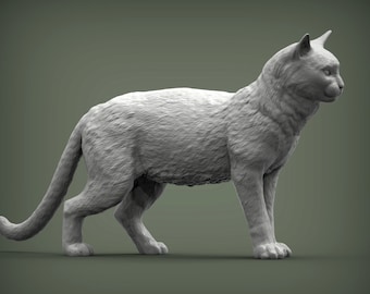 3D Printed Cat – Cute Cat Figurine, Handmade Pet Sculpture, Home Decor Gift