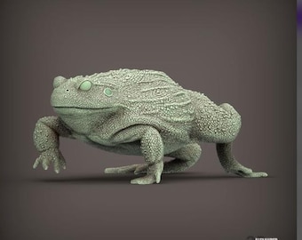 Crawling African Bullfrog Figurine | 3D Printed Frog Sculpture | Amphibian Gift