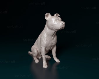 3D Printed Staffordshire Bull Terrier Dog Statue