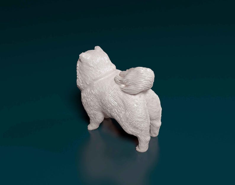 Pomeranian 3D Printed Dog Statue for Pet Memorial or Shelf Display image 3