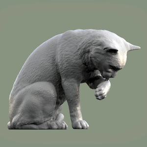 3D Printed Cat – Cute Cat Figurine, Handmade Pet Sculpture, Home Decor Gift