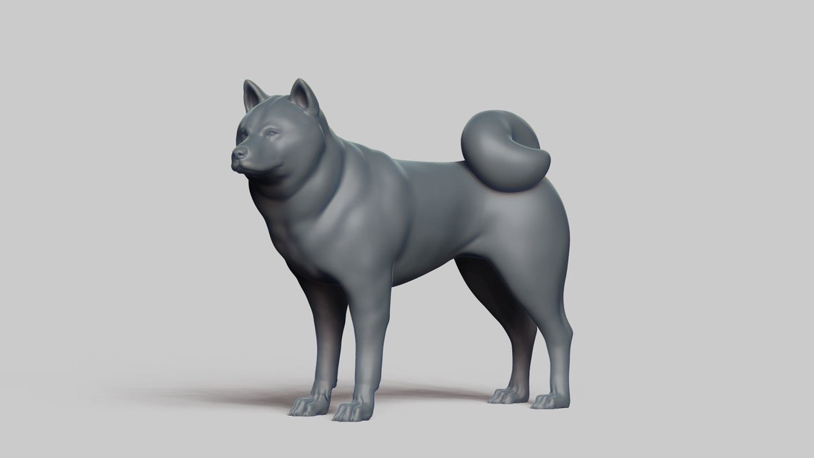 3D Printed Shiba Inu Dog Statue Etsy
