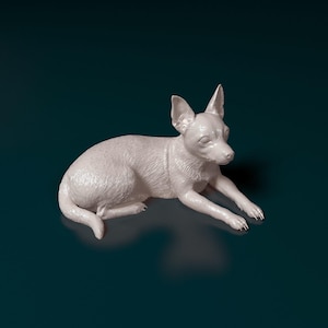 Chihuahua Dog Figurine 3D Printed Model for Pet Memorial or Shelf Display