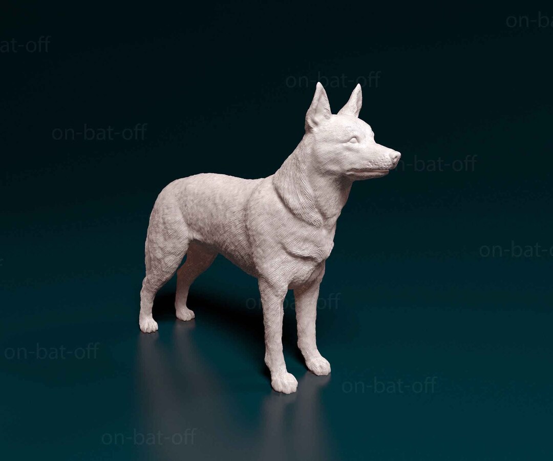 3D Printed Kelpie Dog Statue Readytopaint Unpainted Printing or