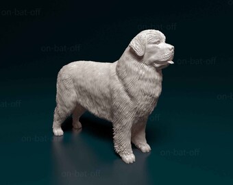 3D Printed Newfoundland Dog Statue - Ready-to-paint unpainted printing or painting service by us