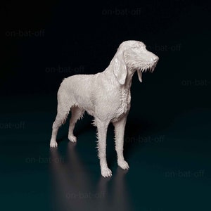 3D Printed Italian Rough-haired Segugio Dog Statue - Ready-to-paint unpainted printing or painting service by us