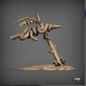 Carpet Python on Branch | 3D Printed Snake Sculpture | Reptile Lover Gift
