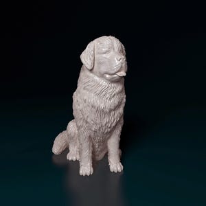 Newfoundland Dog 3D Printed Statue for Pet Memorial or Home Display