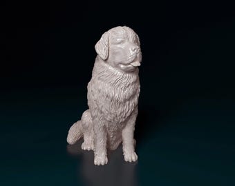 Newfoundland Dog 3D Printed Statue for Pet Memorial or Home Display