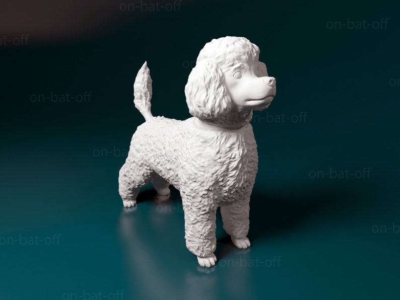 3D Printed Toy Poodle Dog Statue Etsy