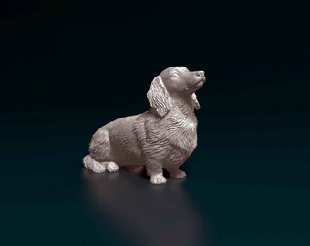 3D Printed Dachshund Figurine | Standing Doxie Dog Statue, Pet Memorial Decor