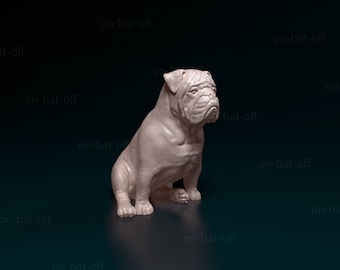Figura de bulldog inglés / Estatua de bulldog británico impresa en 3D / Regalo para amantes de los perros / Decoración conmemorativa para mascotas / Escultura de cachorro personalizada para escritorio