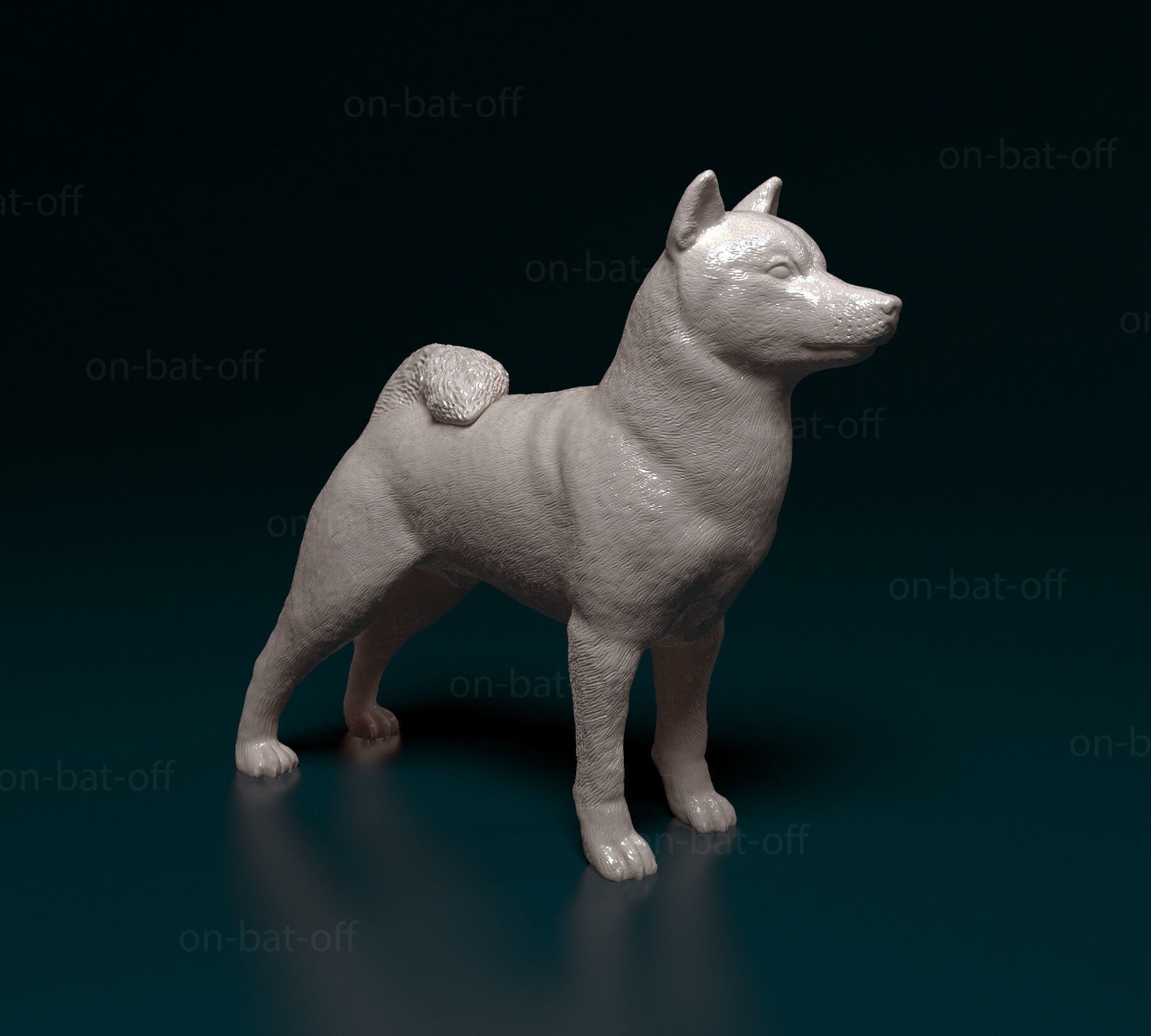 3D Printed Shibainu Dog Statue Etsy