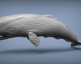Sperm Whale Figurine | 3D Printed Ocean Animal Statue | Marine Life Decor | Coastal Desk Sculpture | Sea Creature Gift