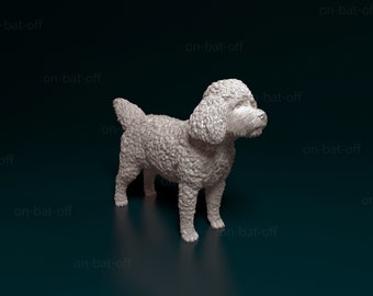 Statue de chien Cockapoo imprimée en 3D - Service d'impression ou de peinture non peint prêt à peindre par nos soins