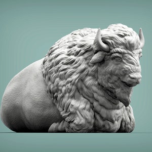 3D Printed Bison – Majestic Buffalo Statue, Handmade Animal Sculpture, Home Decor Gift