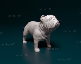 Staande bulldogfiguur, 3D-geprint hondenbeeldje, cadeau voor bulldogliefhebbers