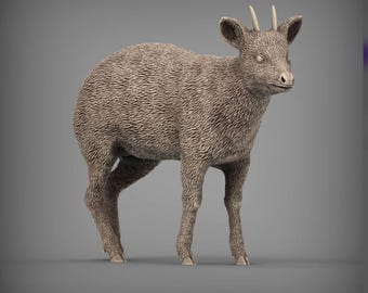 Standing Pudu Deer Figurine, 3D Printed Worlds Smallest Deer Statue, Wildlife Lover Gift